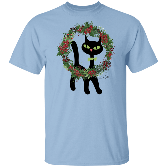 Victor in Christmas Wreath Cotton T-Shirt