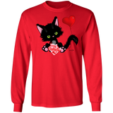 Lucky the Black Cat with Valentine LS Ultra Cotton T-Shirt