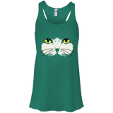Gold Eyed Cat Face Flowy Racerback Tank