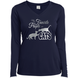 My Favorite People are Cats Ladies LS Performance V-Neck T-Shirt