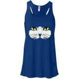 Gold Eyed Cat Face Flowy Racerback Tank