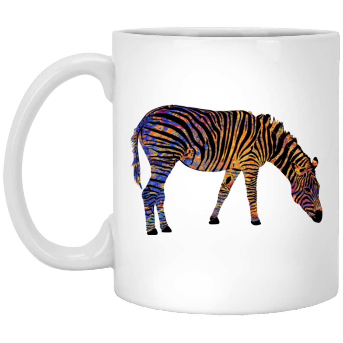 Colorful Zebra Grazing - Mugs