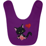 Lucky the Black Cat with Valentine Baby Bib