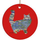 Cat Lilies Ceramic Ornaments in 4 Shapes