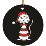Santa Cat Ceramic Ornaments in 4 Shapes