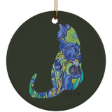 Iris Cat Ceramic Ornaments in 4 Shapes
