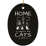 Home is Where the Cats Are Ceramic Ornaments in 4 Shapes