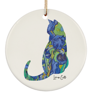 Iris Cat Ceramic Ornaments in 4 Shapes