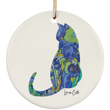 Iris Cat Ceramic Ornaments in 4 Shapes