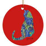 Iris Cat Ceramic Ornaments in 4 Shapes