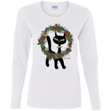 Victor in Christmas Wreath Ladies Long Sleeve T-Shirts