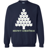 Meowy White Christmas Crewneck Pullover Sweatshirt