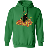 Cat in Leaves Pullover Hoodie