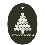 Meowy White Christmas Ceramic Ornaments in 4 Shapes