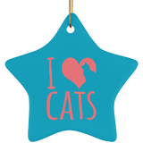 I Heart Cats Ceramic Ornaments in 4 Shapes