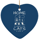 Home is Where the Cats Are Ceramic Ornaments in 4 Shapes