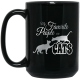 My Favorite People are Cats 11 and 15 oz Black Mugs
