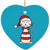 Santa Cat Ceramic Ornaments in 4 Shapes