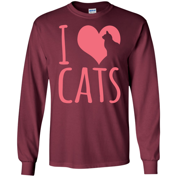I Heart Cats LS Ultra Cotton T-Shirt