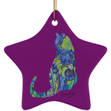 Iris Cat Ceramic Ornaments in 4 Shapes