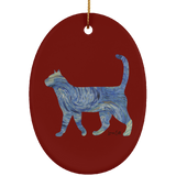 Starry Night Tabby Ceramic Ornaments in 4 Shapes