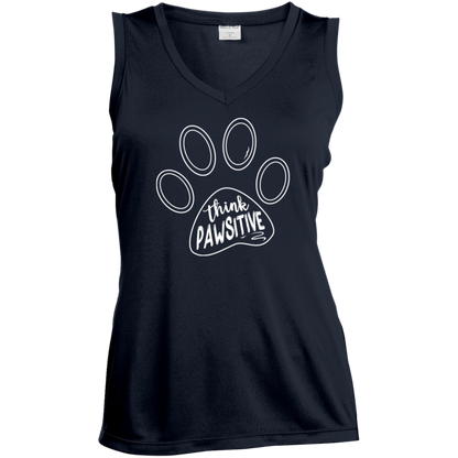 Think Pawsitive Ladies' Sleeveless Moisture Absorbing V-Neck