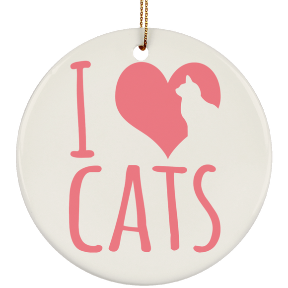 I Heart Cats Ceramic Ornaments in 4 Shapes
