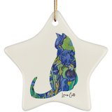 Iris Cat Ceramic Ornaments in 4 Shapes