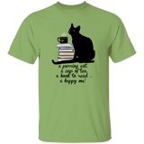 Cat-Tea-Book-Happy T-Shirt