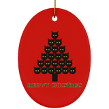 Meowy Christmas Tree Ceramic Ornaments in 4 Shapes