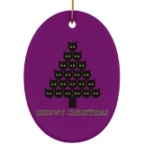 Meowy Christmas Tree Ceramic Ornaments in 4 Shapes