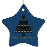 Meowy Christmas Tree Ceramic Ornaments in 4 Shapes