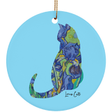Iris Cat Ceramic Ornaments in 4 Shapes