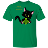 Lucky the Black Cat with Shamrock T-Shirt