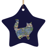 Cat Lilies Ceramic Ornaments in 4 Shapes