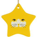 Cat Face Ceramic Ornaments in 4 Shapes
