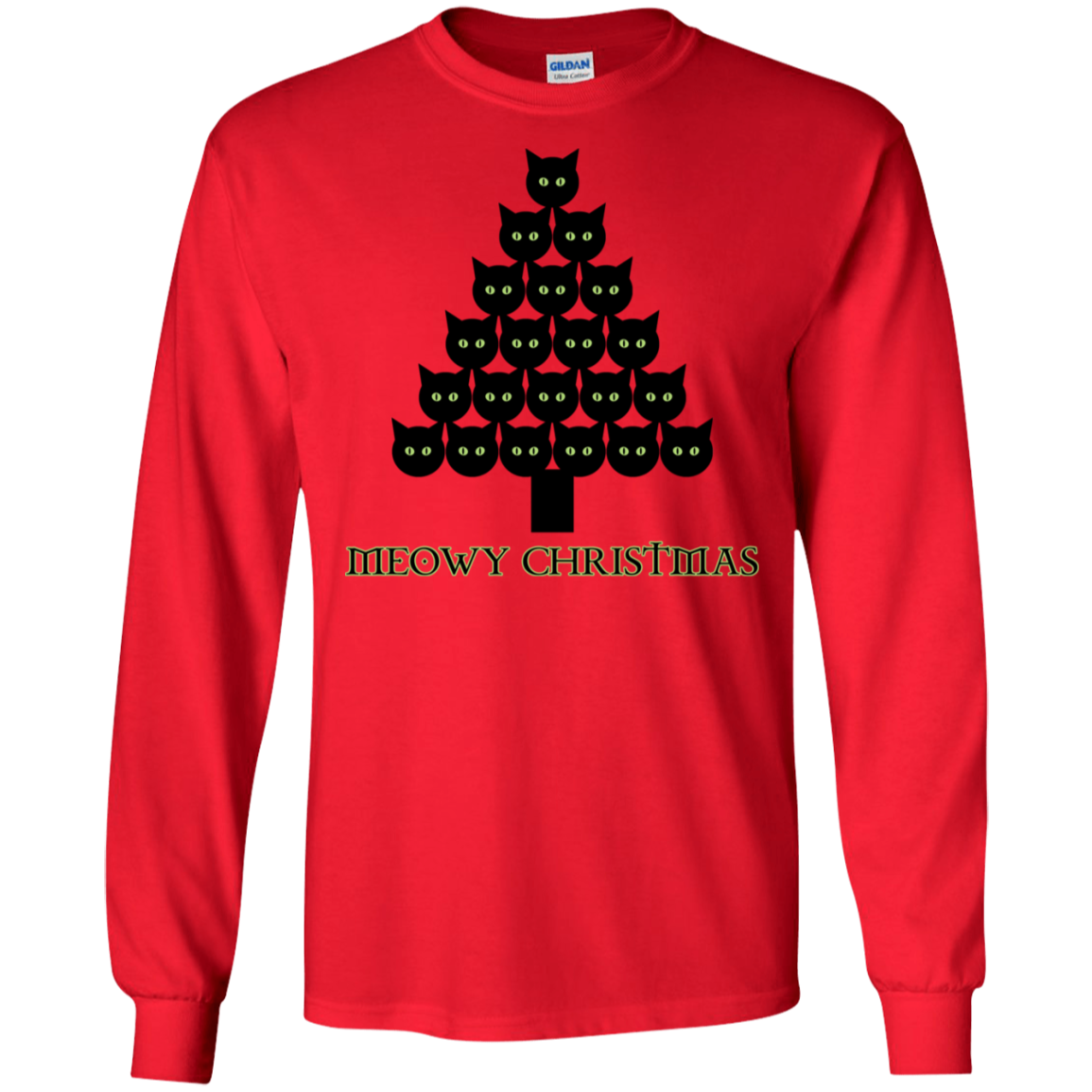 Meowy Christmas Tree LS Ultra Cotton T-Shirt