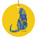 Iris Cat Ceramic Ornaments in 4 Shapes