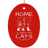 Home is Where the Cats Are Ceramic Ornaments in 4 Shapes