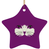 Cat Face Ceramic Ornaments in 4 Shapes