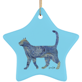 Starry Night Tabby Ceramic Ornaments in 4 Shapes