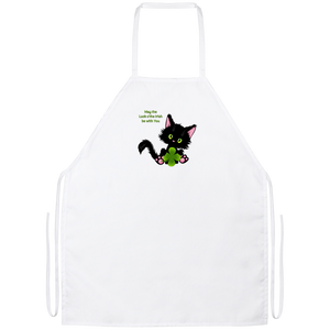 Lucky the Black Cat with Shamrock Apron