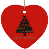 Meowy Christmas Tree Ceramic Ornaments in 4 Shapes
