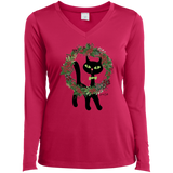 Victor in Christmas Wreath Ladies Long Sleeve T-Shirts