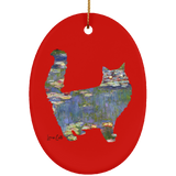 Cat Lilies Ceramic Ornaments in 4 Shapes