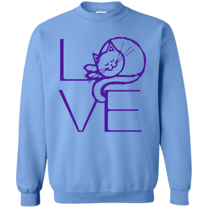 LOVE Cat Crewneck Pullover Sweatshirt
