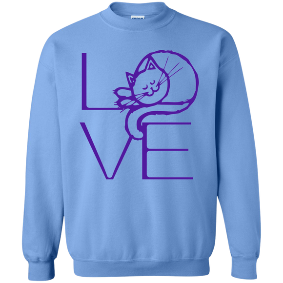LOVE Cat Crewneck Pullover Sweatshirt