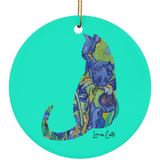 Iris Cat Ceramic Ornaments in 4 Shapes