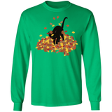 Cat in Leaves LS Ultra Cotton T-Shirt