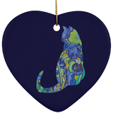 Iris Cat Ceramic Ornaments in 4 Shapes
